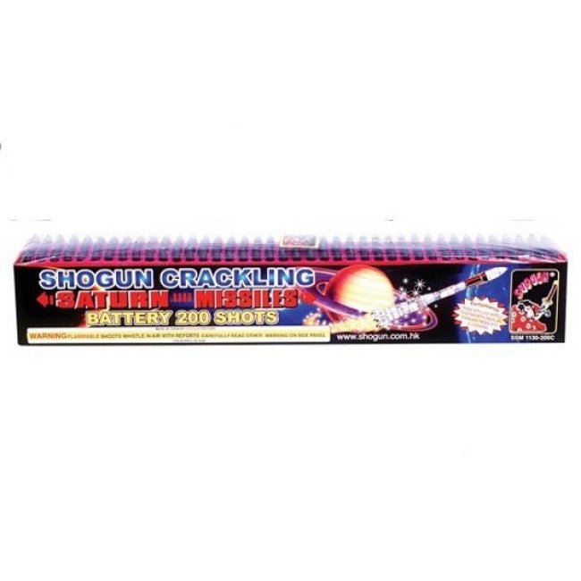 200 SHOT CRACKLING SATURN MISSILE - Samurai Fireworks